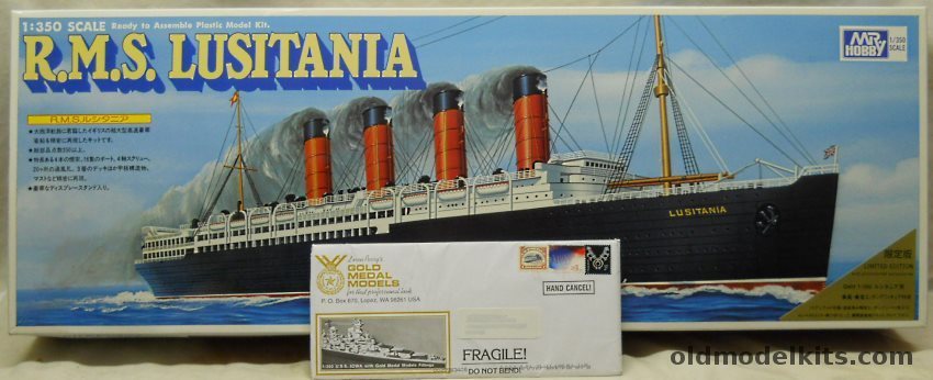 Mr Hobby 1/350 RMS Lusitania With Two Gold Medal Models PE Detail Sets - (ex-Revell / Entex / Gunze Sangyo /Anmark, G401-7000 plastic model kit